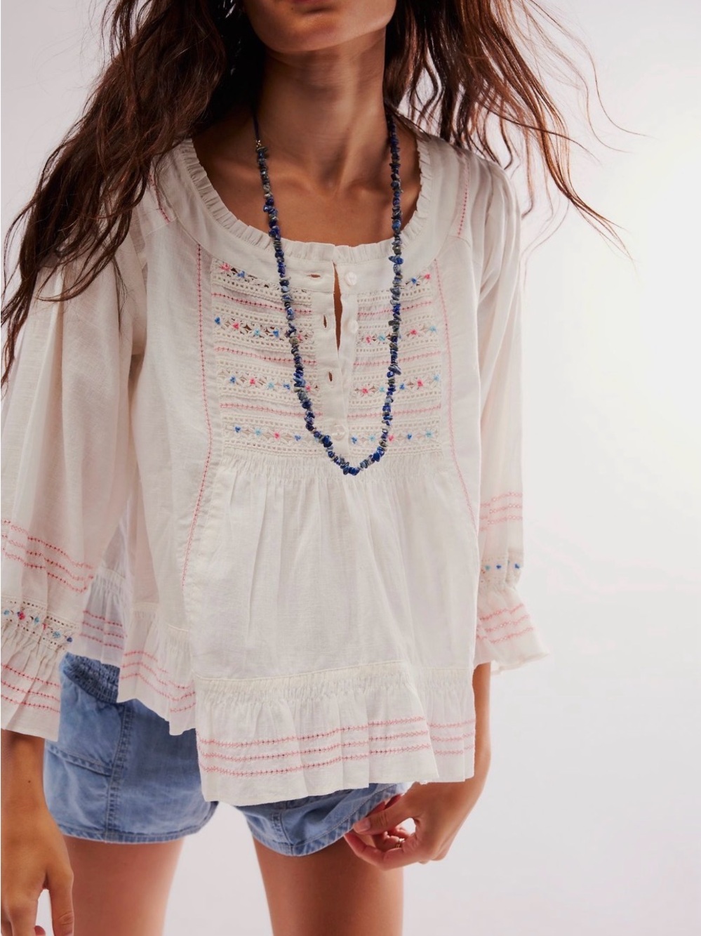 Free People Boho Ready For You Blouse, Size Medium